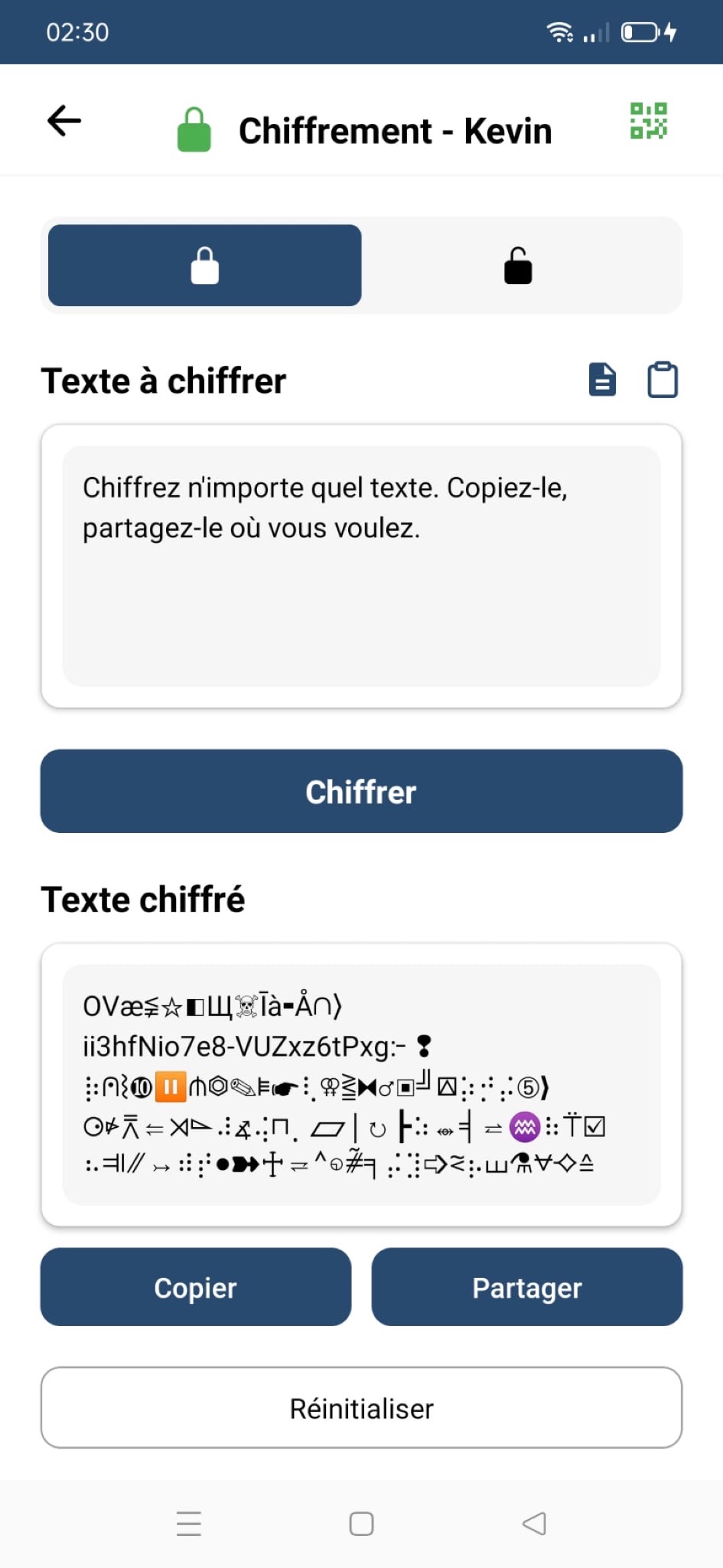 OV Message - Chiffrement universel
