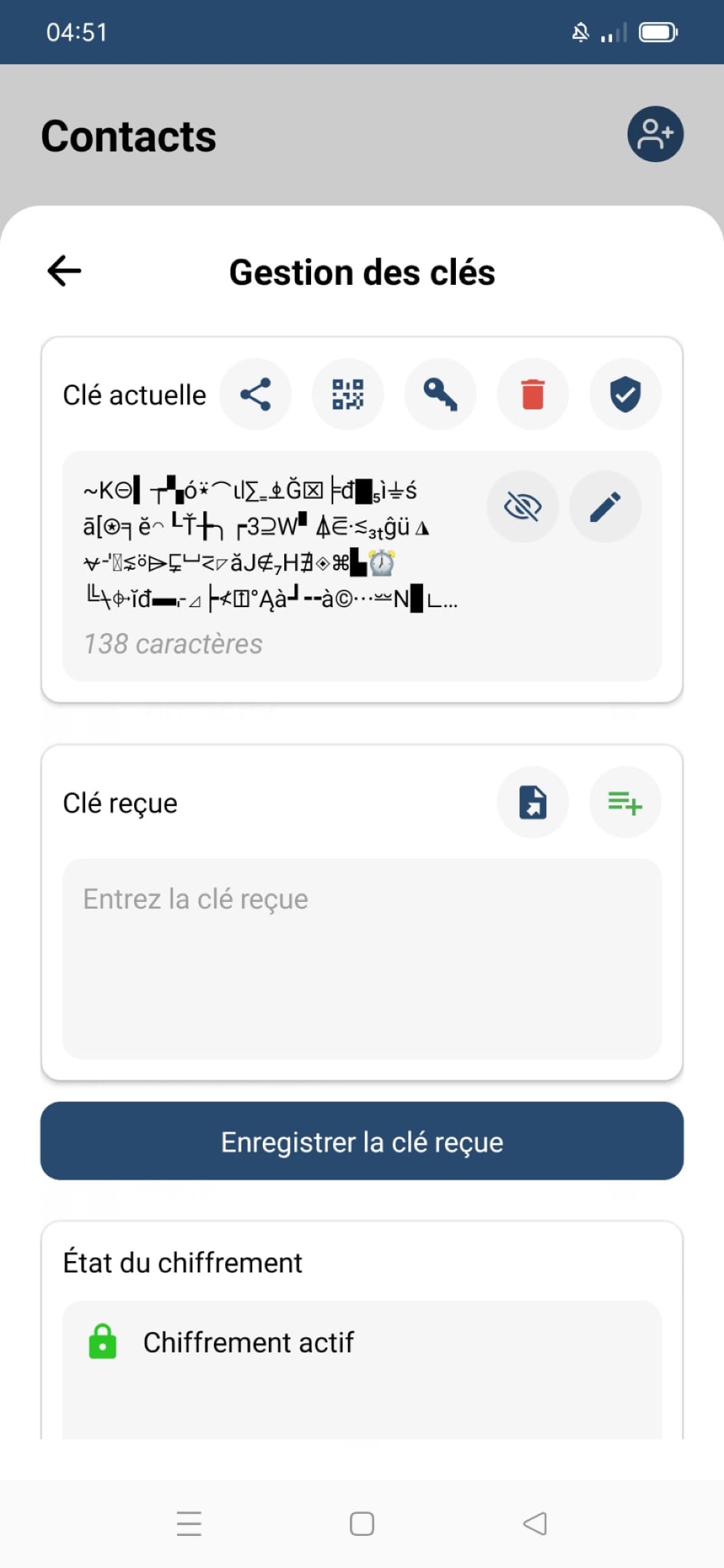 OV Message - Gestion des clés et QR Code
